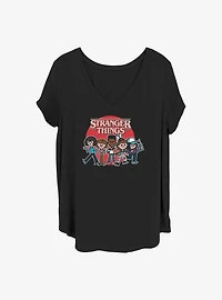 Stranger Things Toon Gang Girls T-Shirt Plus Size