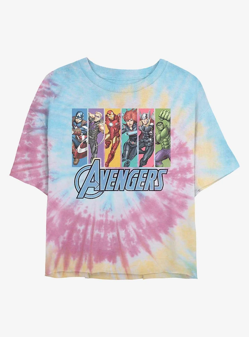 Marvel Avengers Unite Tie Dye Crop Girls T-Shirt