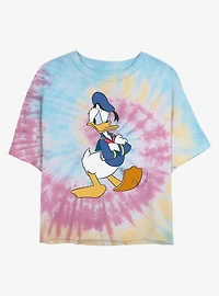 Disney Donald Duck Mad Donald Tie Dye Crop Girls T-Shirt