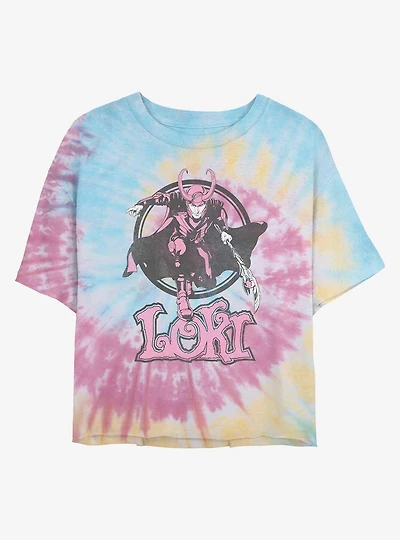 Marvel Loki Trickster Tie Dye Crop Girls T-Shirt