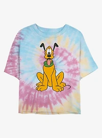 Disney Pluto Classic Pluto Tie Dye Crop Girls T-Shirt