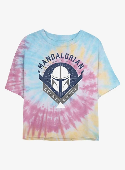 Star Wars The Mandalorian Crest Tie Dye Crop Girls T-Shirt