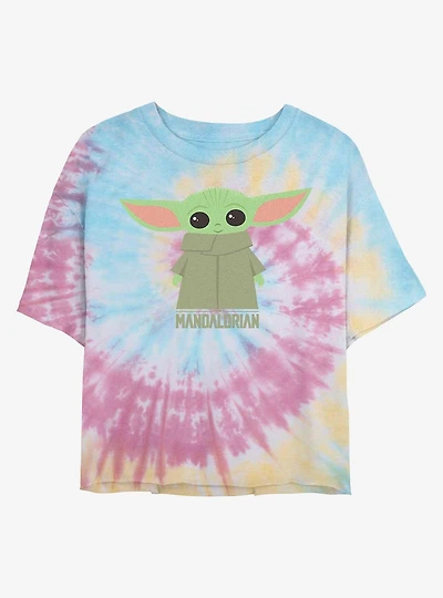 Star Wars The Mandalorian The Child Tie Dye Crop Girls T-Shirt