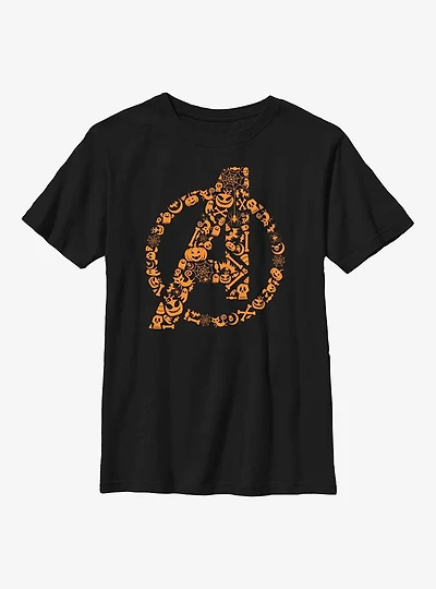 Marvel Avengers Halloween Logo Fill Youth T-Shirt