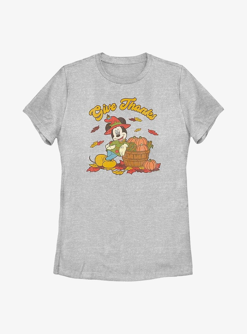 Disney Mickey Mouse Give Thanks Womens T-Shirt