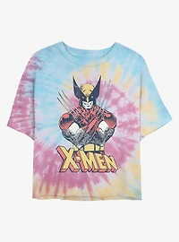 Marvel X-Men Vintage Wolverine Womens Tie-Dye Crop T-Shirt