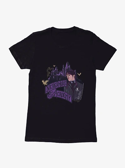 Wednesday Nevermore Academy Building Womens T-Shirt