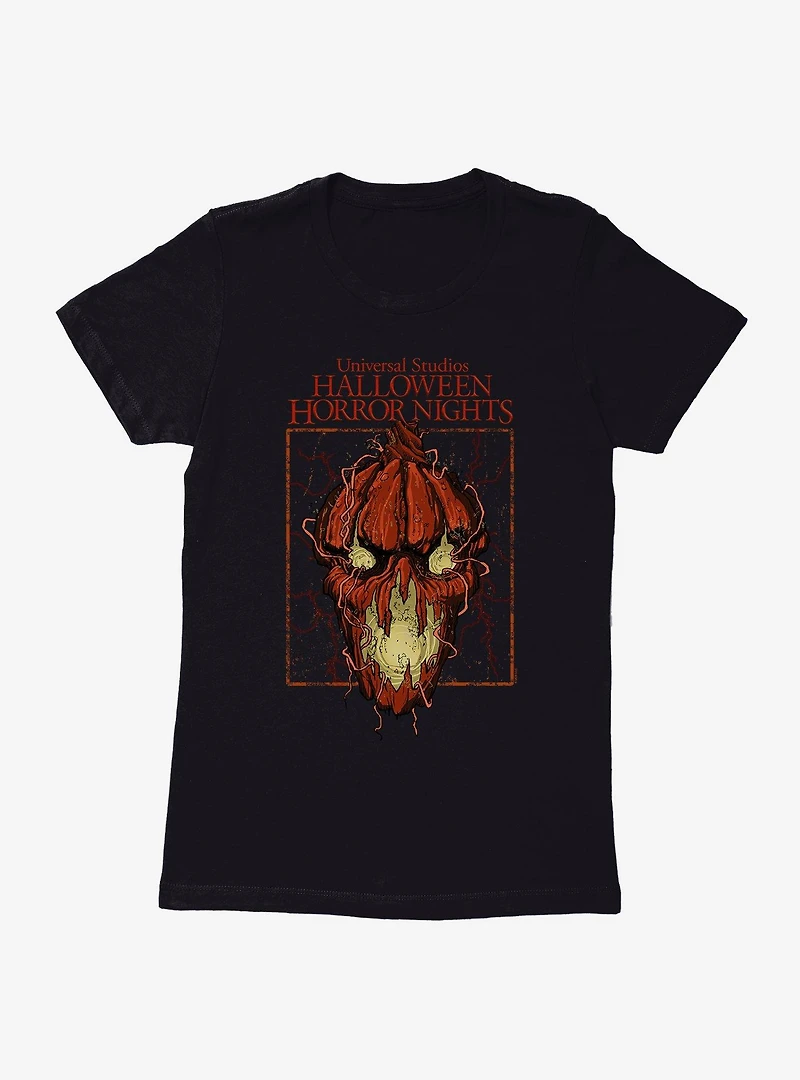 Halloween Horror Nights Pumpkin Face Womens T-Shirt