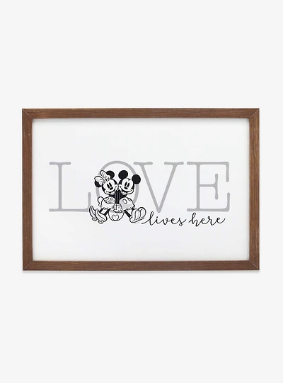 Disney Mickey Mouse Minnie Love Lives Here Wood Wall Decor