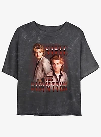 Stranger Things Steve The Babysitter Mineral Wash Crop Girls T-Shirt
