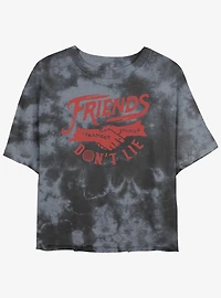 Stranger Things Friends Don't Lie Mineral Wash Crop Girls T-Shirt