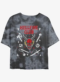 Stranger Things Hellfire Club Mineral Wash Crop Girls T-Shirt