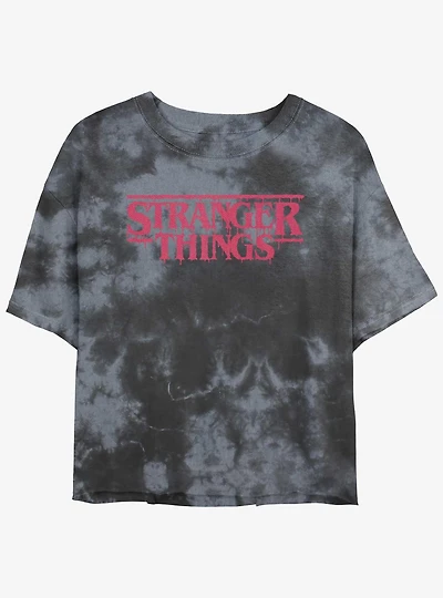 Stranger Things Logo Mineral Wash Crop Girls T-Shirt