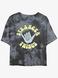 Stranger Things Rad Things Mineral Wash Crop Girls T-Shirt