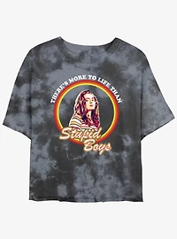 Stranger Things Stupid Boys Mineral Wash Crop Girls T-Shirt