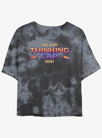 Stranger Things Thinking Cap Mineral Wash Crop Girls T-Shirt