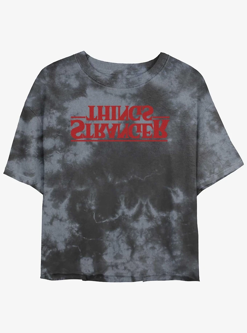 Stranger Things Upside Down Logo Mineral Wash Crop Girls T-Shirt