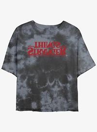 Stranger Things Upside Down Logo Mineral Wash Crop Girls T-Shirt