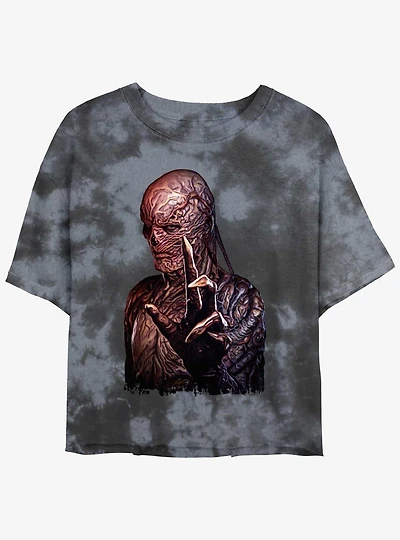 Stranger Things Vecna Portrait Mineral Wash Crop Girls T-Shirt