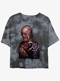 Stranger Things Vecna Portrait Mineral Wash Crop Girls T-Shirt