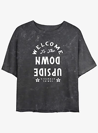 Stranger Things Welcome to the Upside Down Mineral Wash Crop Girls T-Shirt