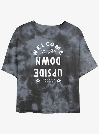 Stranger Things Welcome to the Upside Down Mineral Wash Crop Girls T-Shirt