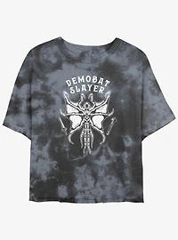 Stranger Things Demobat Slayer Mineral Wash Crop Girls T-Shirt