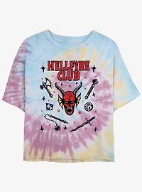 Stranger Things Hellfire Club Tie-Dye Crop Girls T-Shirt