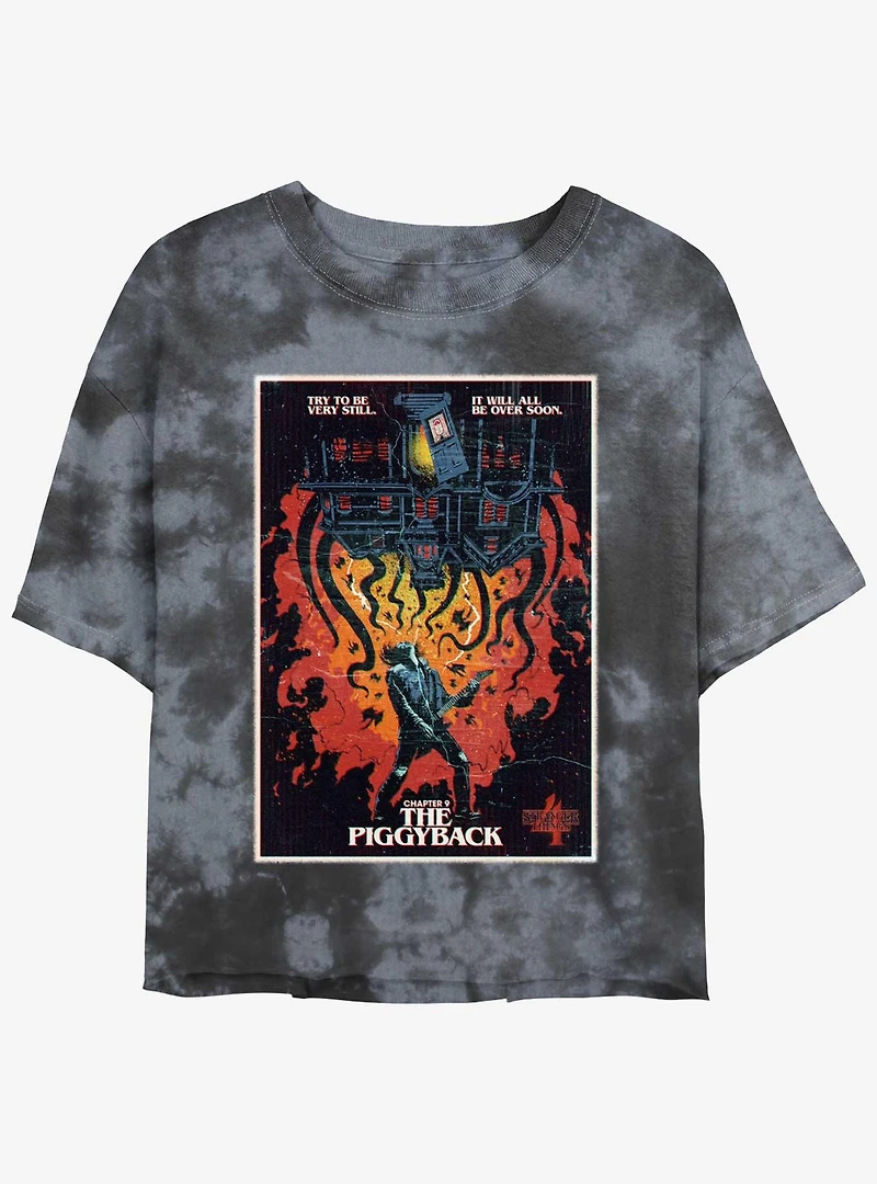 Stranger Things x Butcher Billy The Piggyback Mineral Wash Crop Girls T-Shirt