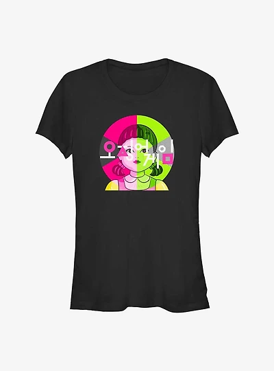 Squid Game Young-Hee Doll Badge Girls T-Shirt