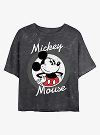 Disney Mickey Mouse Classic Mickey Mineral Wash Crop Girls T-Shirt