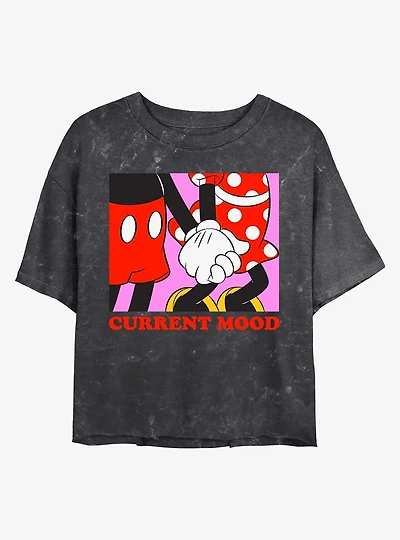 Disney Mickey Mouse & Minnie Current Mood Mineral Wash Crop Girls T-Shirt
