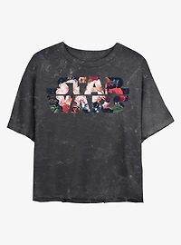 Star Wars Floral Logo Mineral Wash Crop Girls T-Shirt
