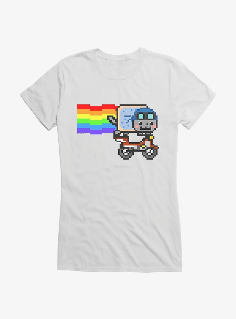 Nyan Cat Biker Girls T-Shirt