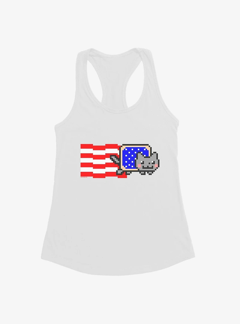 Nyan Cat American Flag Girls Tank