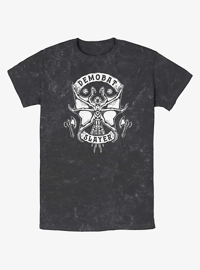 Stranger Things Demobat Slayer Emblem Mineral Wash T-Shirt