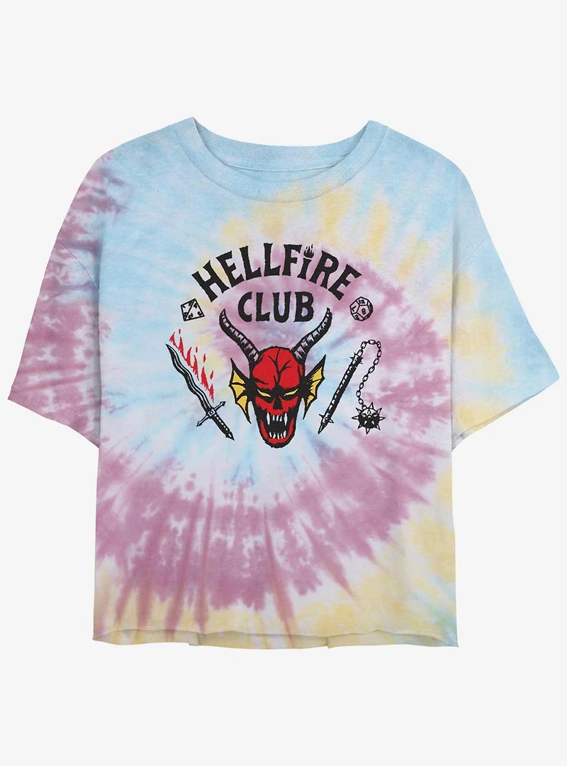 Stranger Things Hellfire Club Tie-Dye Womens Crop T-Shirt