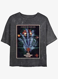 Stranger Things X Butcher Billy The Hellfire Club Mineral Wash Womens Crop T-Shirt