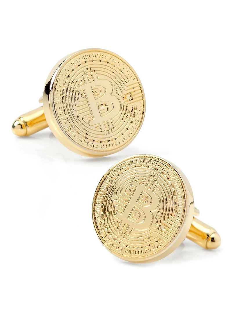 Crypto Bitcoin Debossed Cufflink