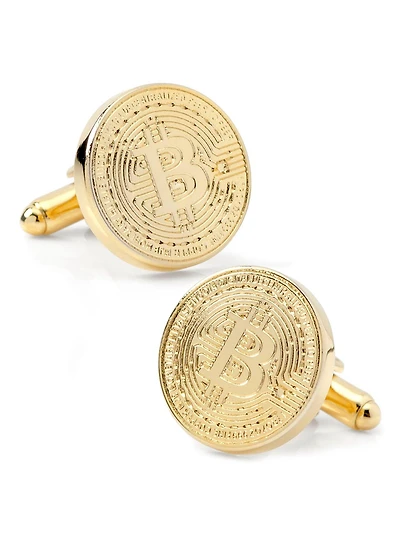 Crypto Bitcoin Debossed Cufflink