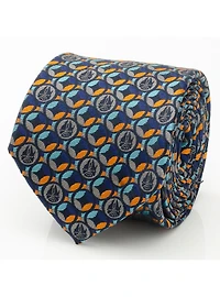 Star Wars Millennium Falcon Motif Navy Blue Men's Tie