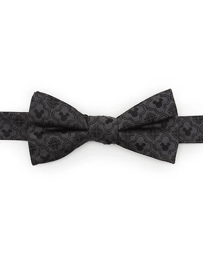 Disney Mickey Mouse Pattern Black Bow Tie