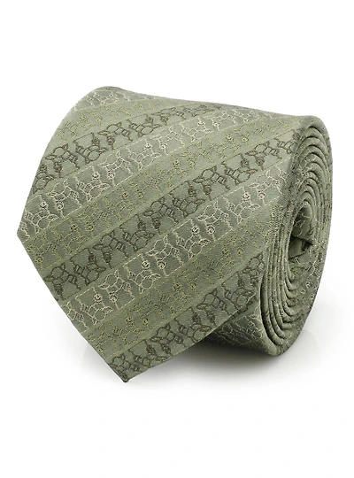 Star Wars The Mandalorian The Child Outline Sage Green Men's Tie
