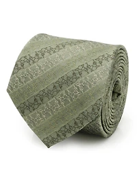 Star Wars The Mandalorian The Child Outline Stripe Sage Green Men's Tie