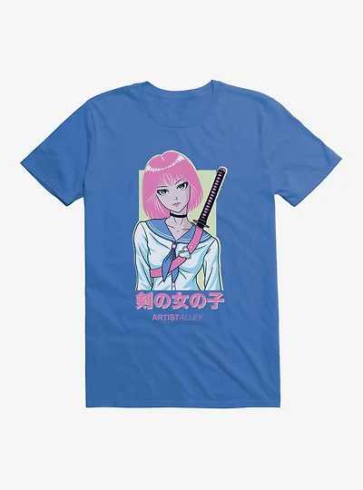 Artist Alley Anime Girl Sword T-Shirt