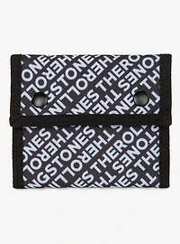 Bugatti Rolling Stones All Over Print Trifold Wallet with Double Snap Closure