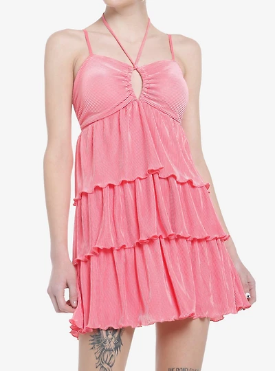 Bubblegum Pink Tiered Dress