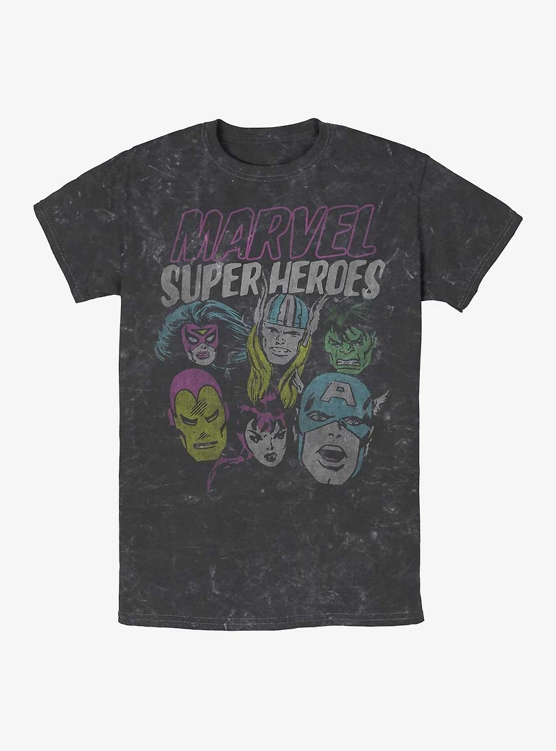 Marvel Grunge Heroes Mineral Wash T-Shirt