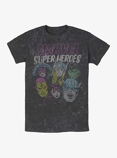 Marvel Grunge Heroes Mineral Wash T-Shirt