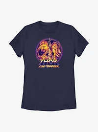 Marvel Thor: Love and Thunder Split Face Portrait Womens T-Shirt